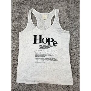 Women's XXI Racerback Hope Graphic Print Pocket Tank Top See Through Made in USA